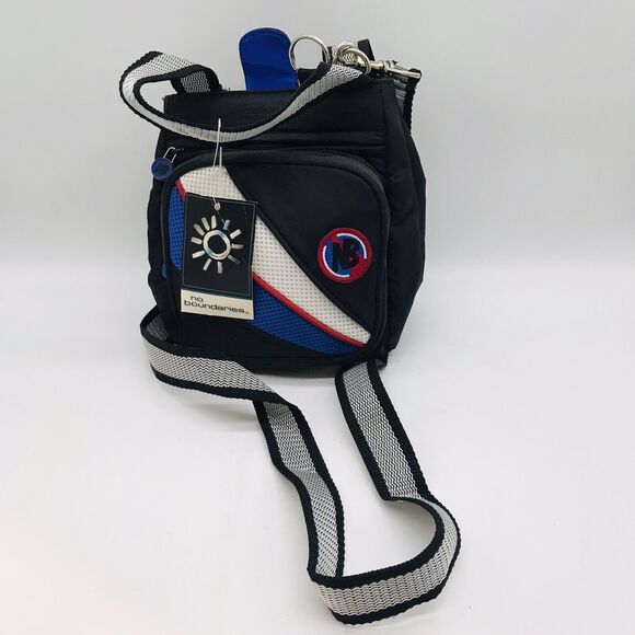 NEW No Boundaries Black  Detachable Crossbody Bag Double Handle Case Zip Pockets - Picture 2 of 10